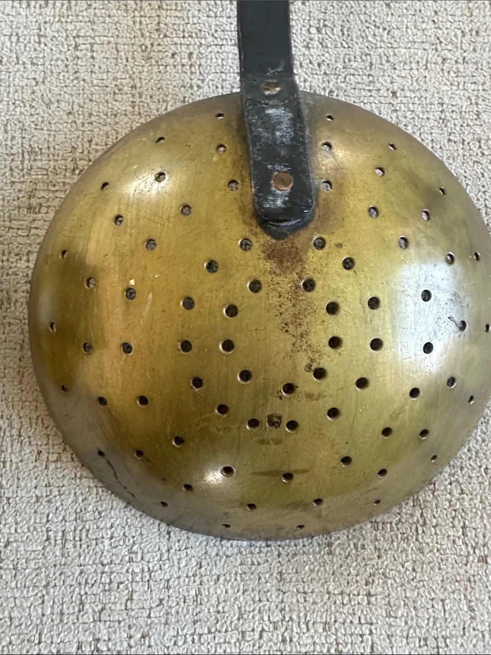 Authentic 19th Century Hand-Forged Brass & Iron Hearth Utensil Set